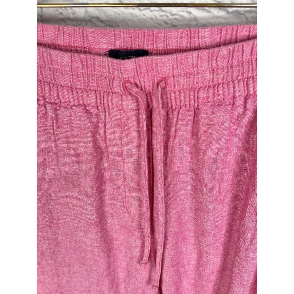 J.CREW Women's Heather Pink Linen Drawstring Crop Pants Size 12 - Picture 4 of 6